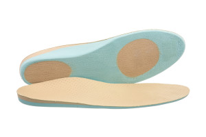 Closeup of a pair of orthopedic shoe insoles